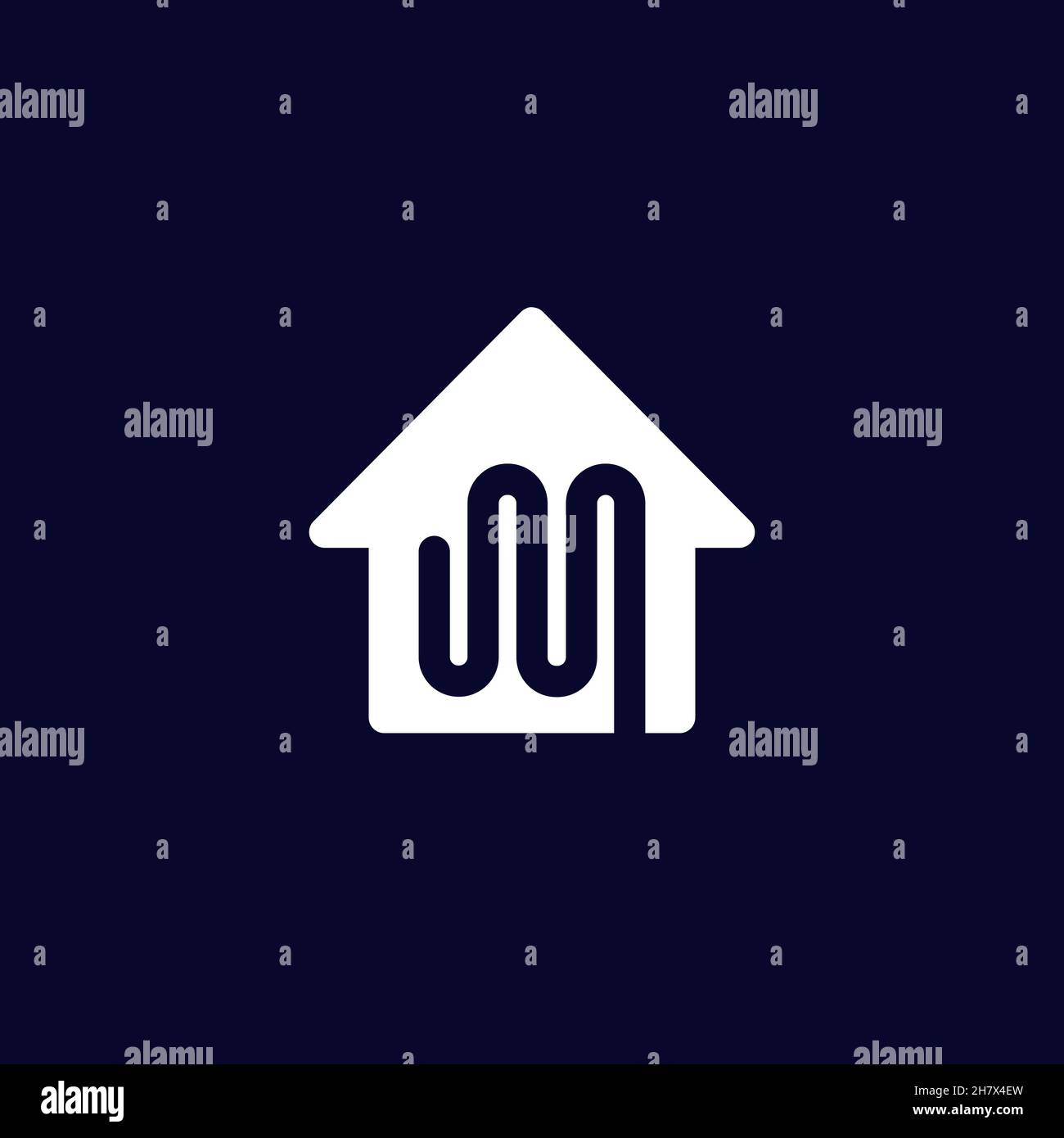 floor heating vector logo with a house Stock Vector