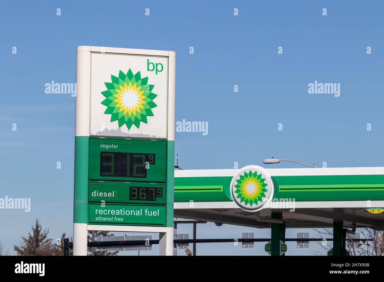 Dayton Circa November 2021 BP Retail Gas Station. BP and British Petroleum is a global