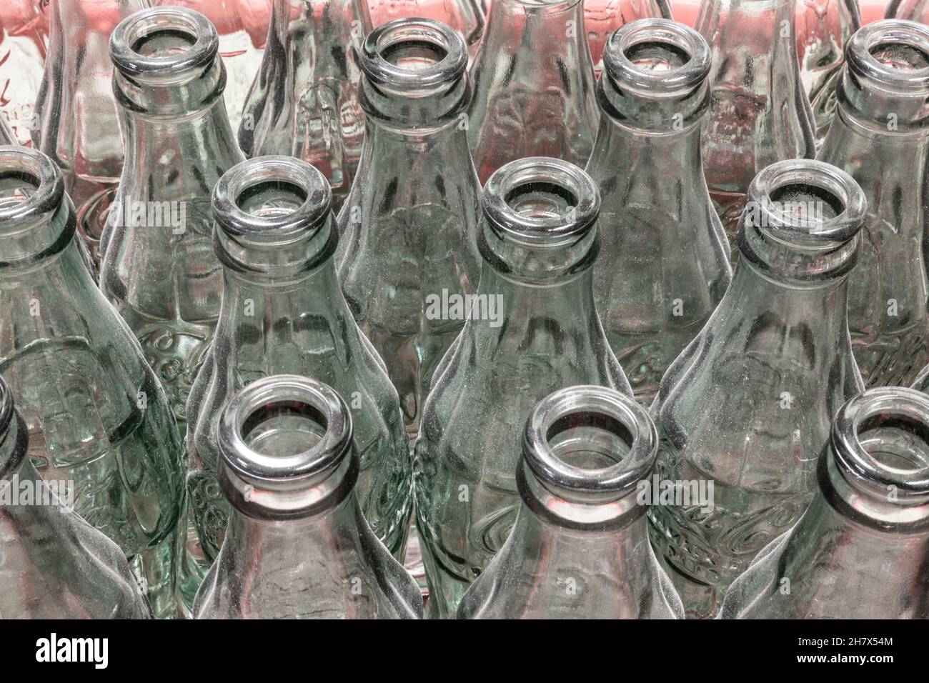 Indianapolis Circa November 2021 Traditional Coke bottles in a row