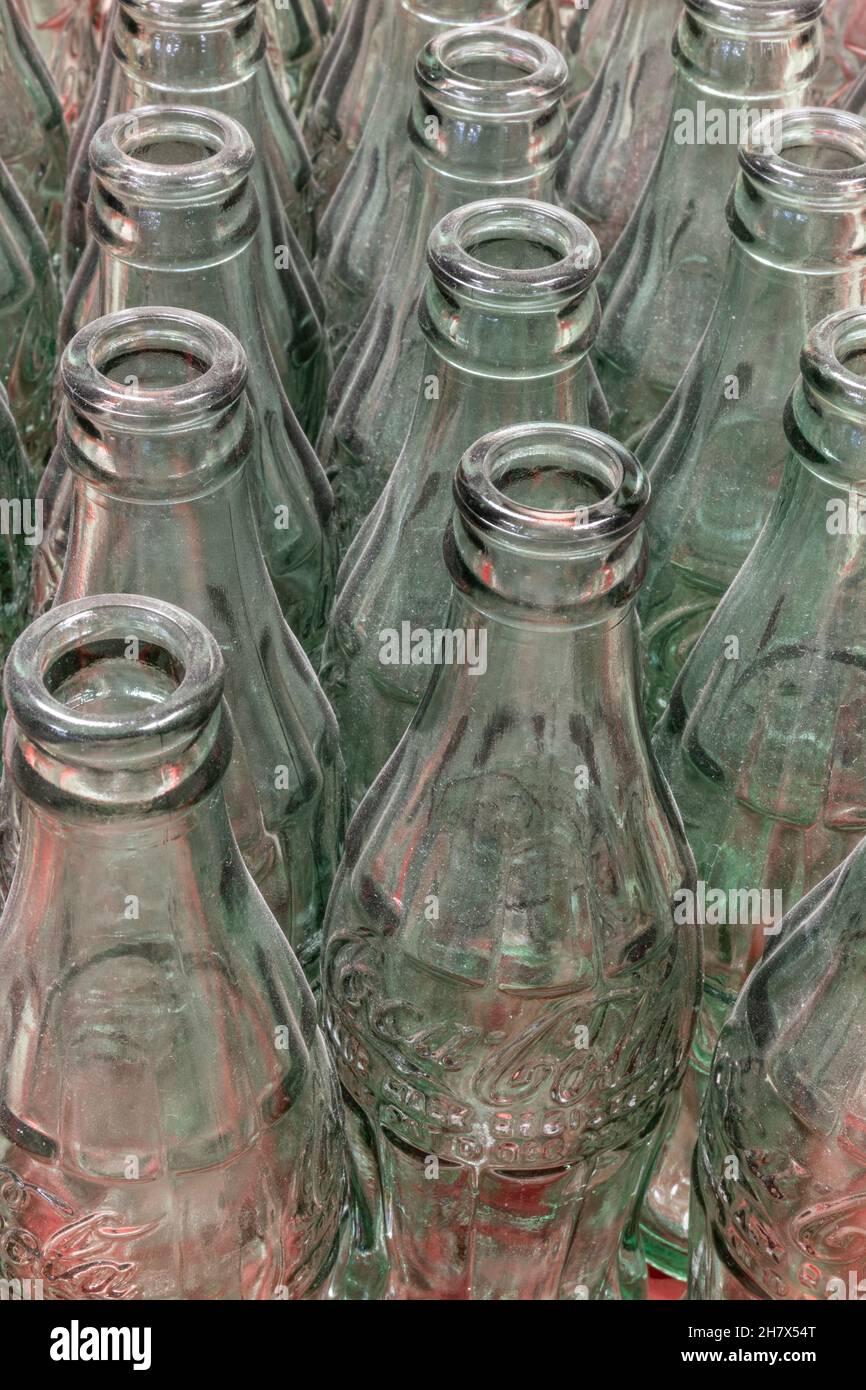Indianapolis Circa November 2021 Traditional Coke bottles in a row