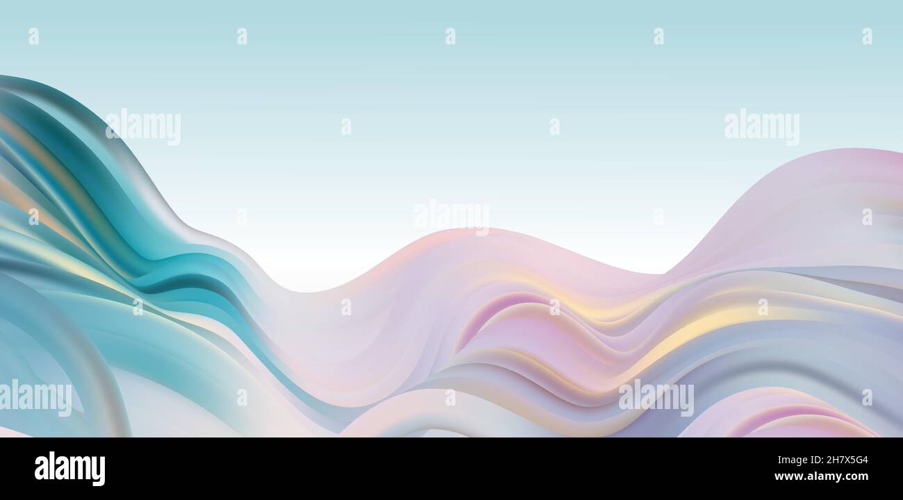 Abstract blue and pink swirl wave background. Flow liquid lines design ...