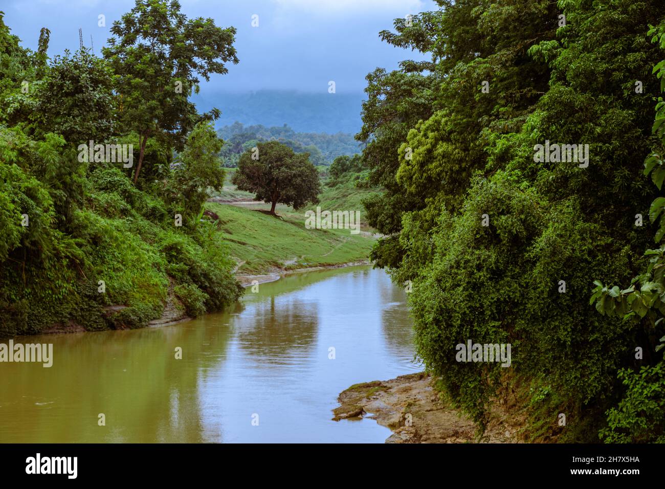 Matamuhuri River and valley  in Bandarban . Stock Photo