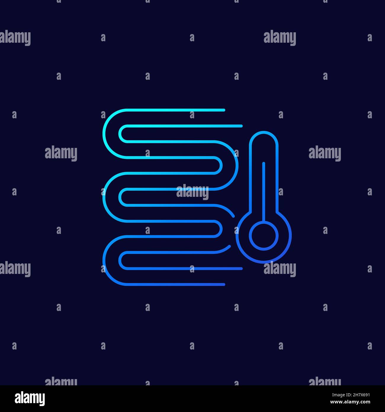 underfloor heating system line icon, vector design Stock Vector