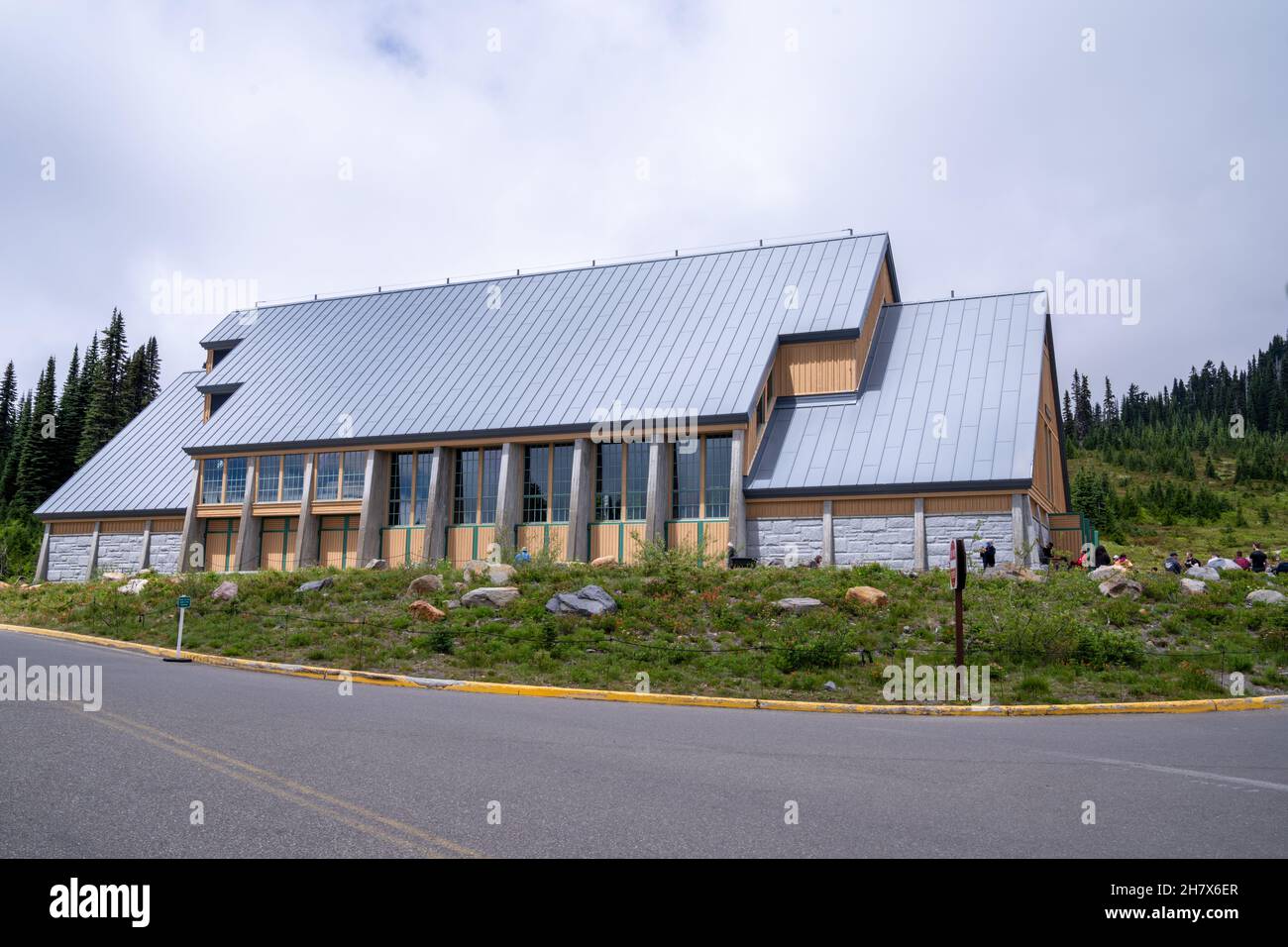Washington, USA July 7, 2021 Exterior of the Paradise visitor center