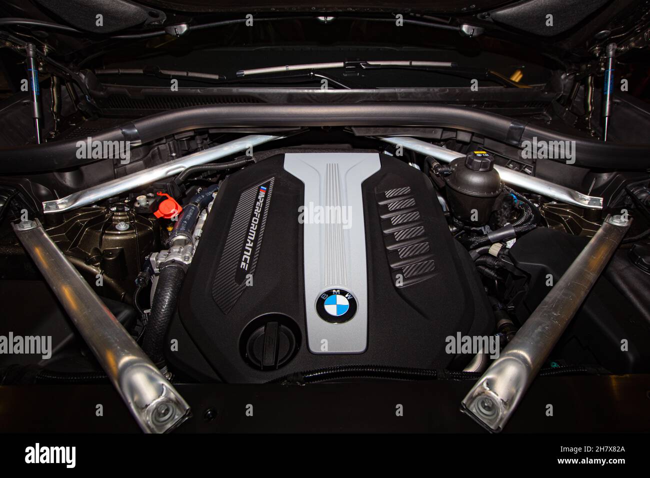 Lviv, Ukraine - October 21, 2020: BMW x6 m50d engine compartment Stock  Photo - Alamy