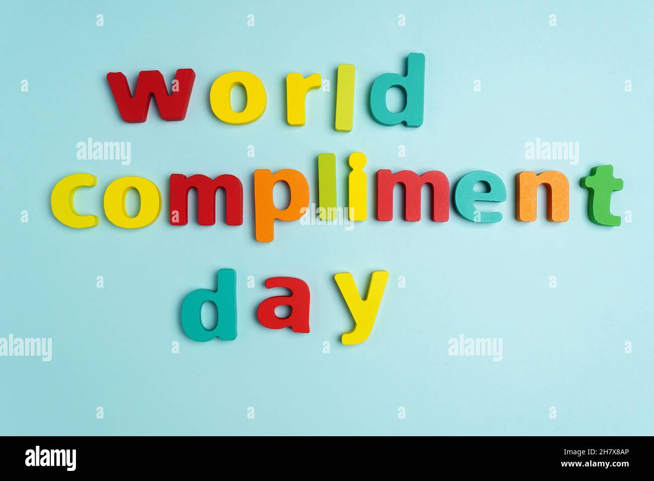 World compliment day, national compliment day 1 march. Top view Stock Photo