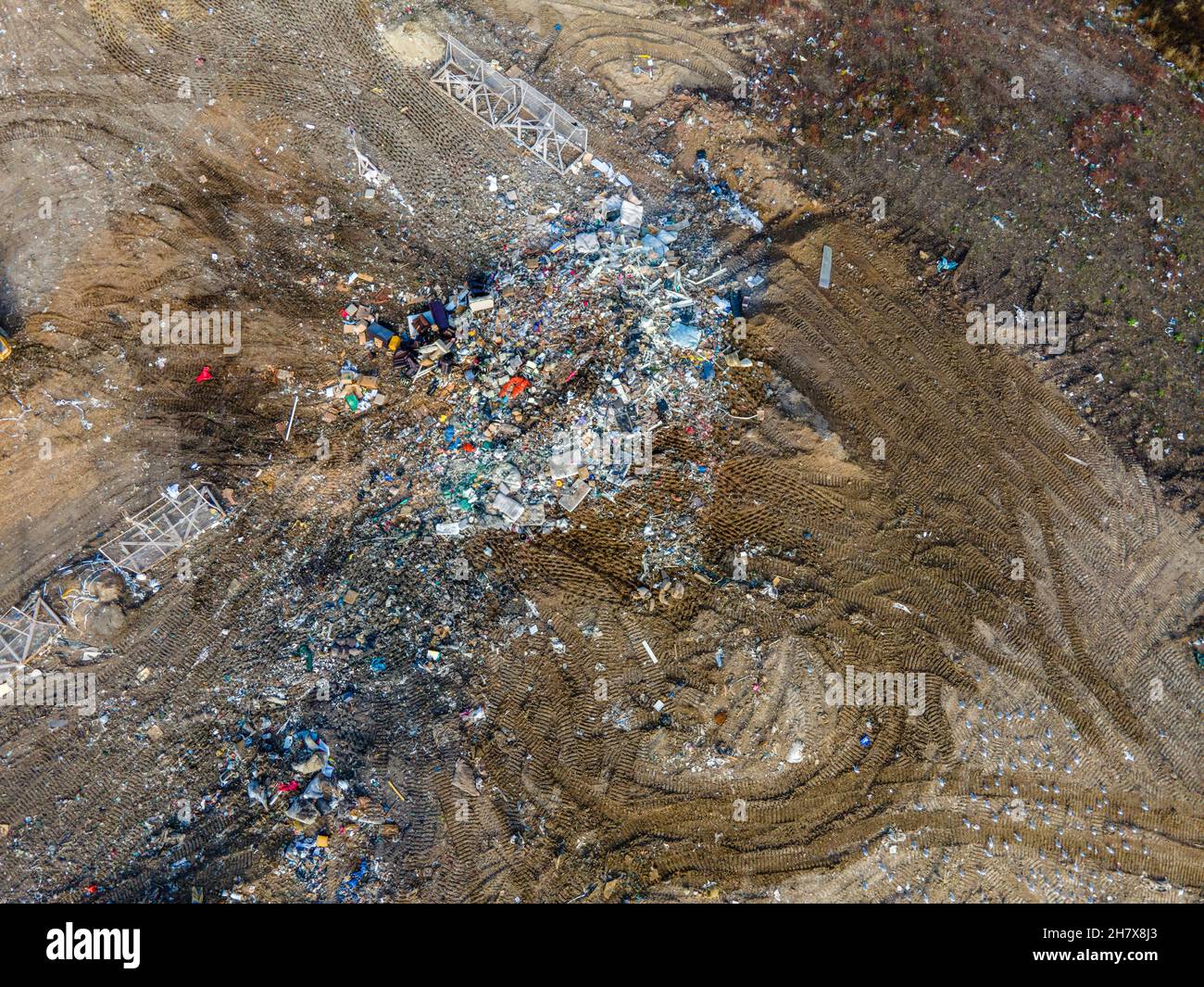 Aerial photograph of Dane County Landfill on an overcast November afternoon. Madison, Wisconsin