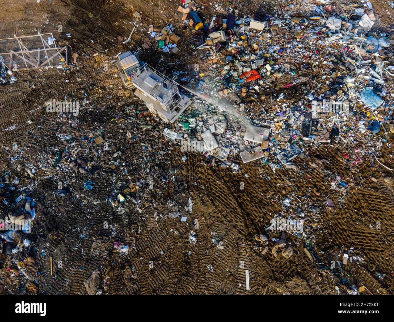 Aerial photograph of Dane County Landfill on an overcast November