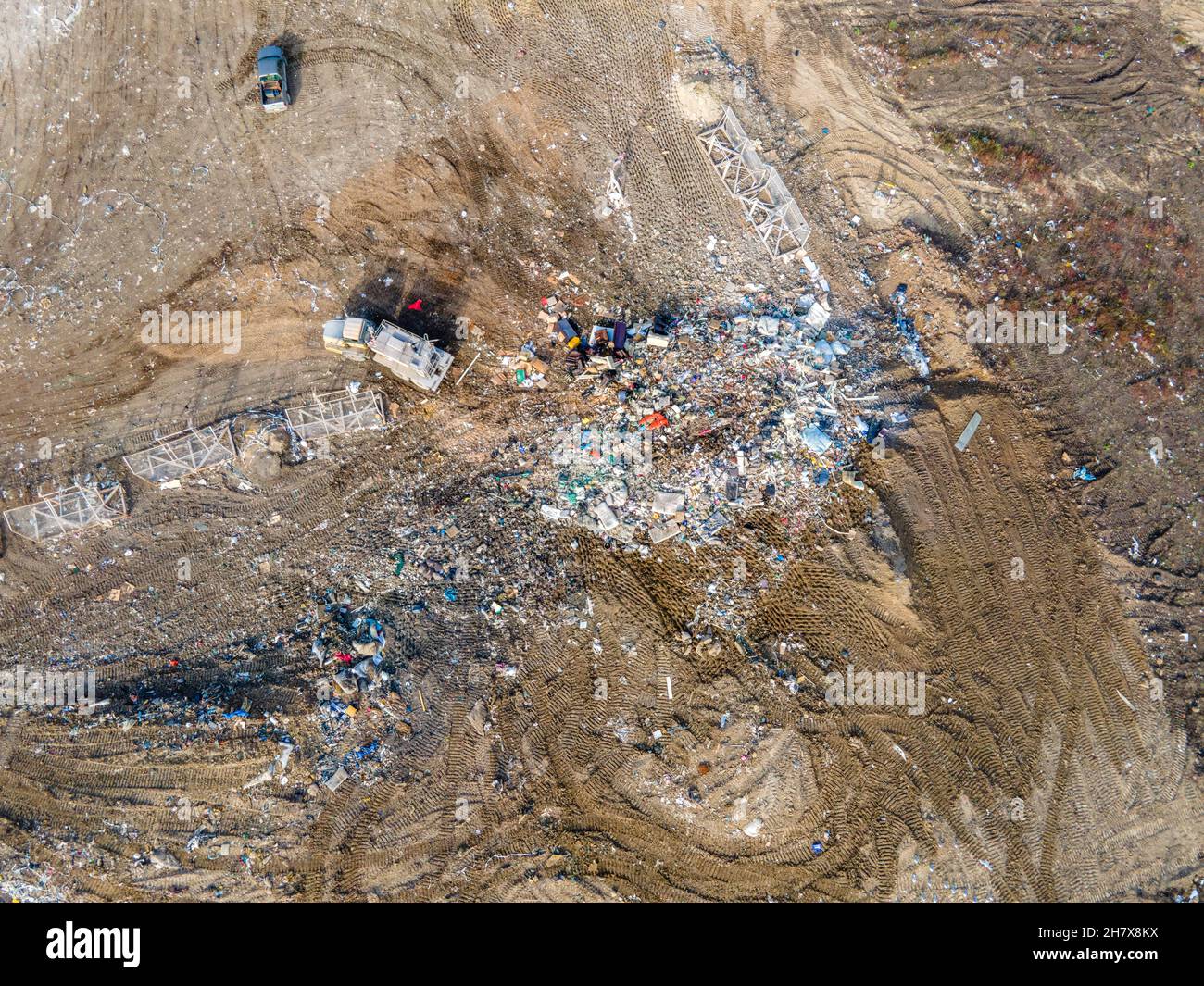 Aerial photograph of Dane County Landfill on an overcast November afternoon. Madison, Wisconsin