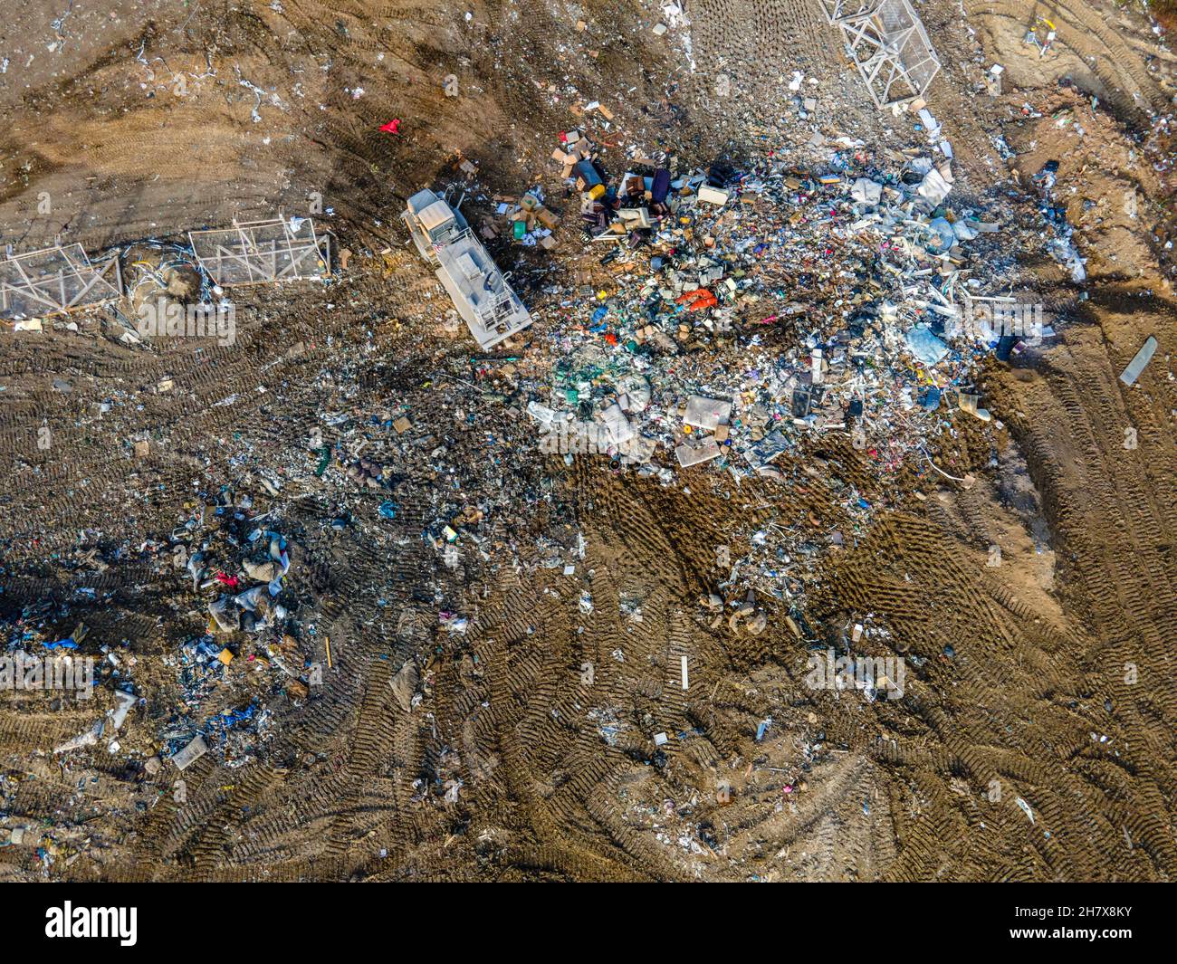 Aerial photograph of Dane County Landfill on an overcast November afternoon. Madison, Wisconsin