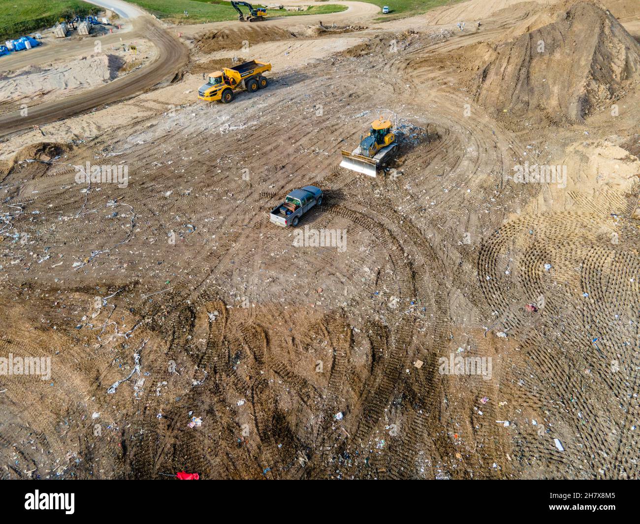Aerial photograph of Dane County Landfill on an overcast November