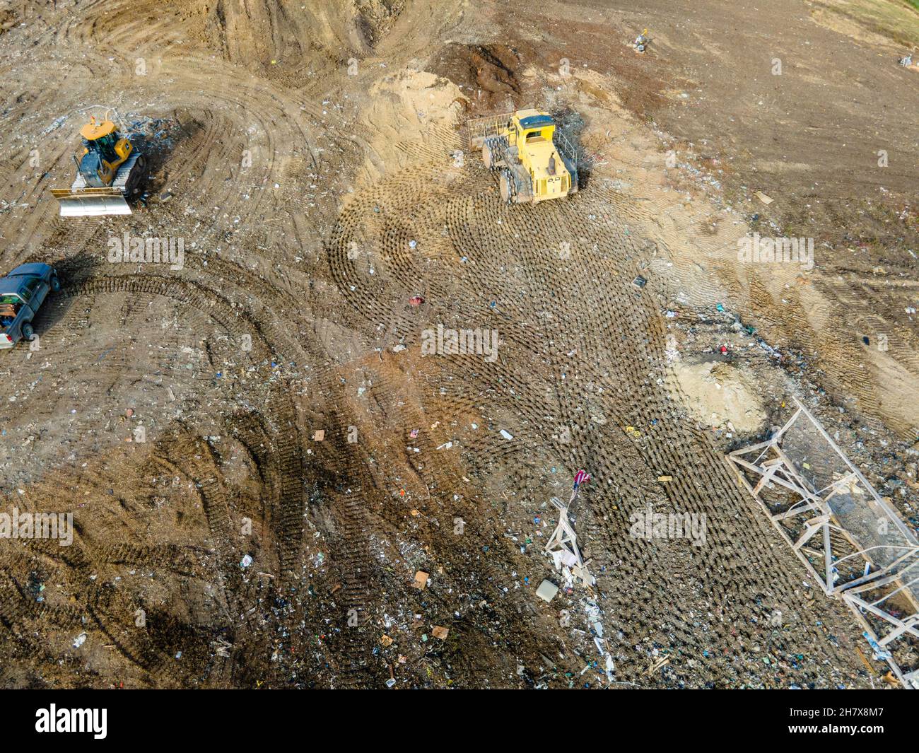 Aerial photograph of Dane County Landfill on an overcast November afternoon. Madison, Wisconsin