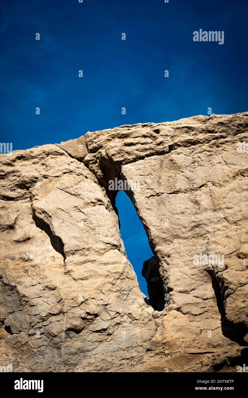 Costa Brava - Rock formations on Platja Gran de Pals, Catalonia, Spain Stock Photo