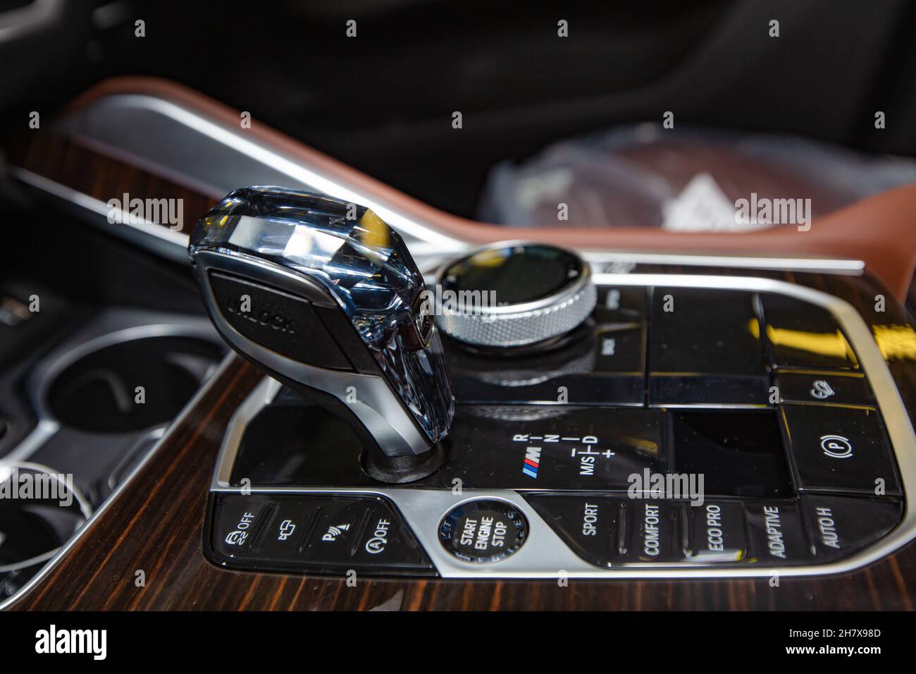 Lviv, Ukraine - October 21, 2020: Closeup BMW automatic transmission lever  shift with Swarovski crystals Stock Photo - Alamy