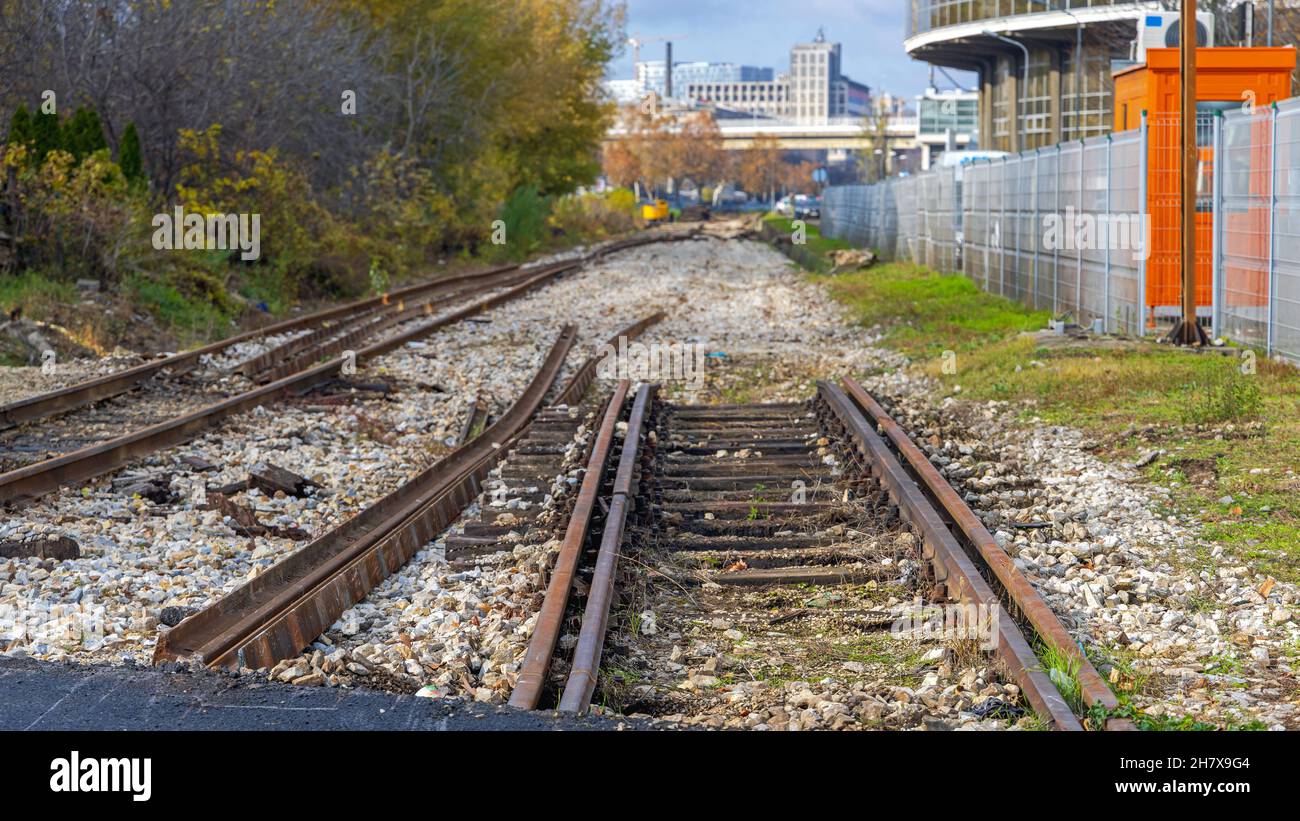 Removing Rails Old Tracks Railroad Demolition Site Stock Photo Alamy