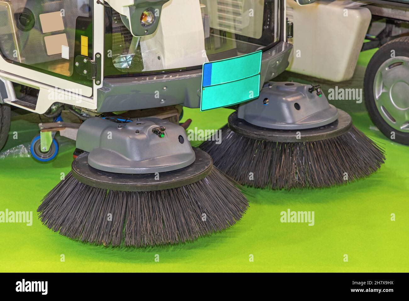 Street Sweeper Truck Two Rotating Brushes at Front Stock Photo Alamy