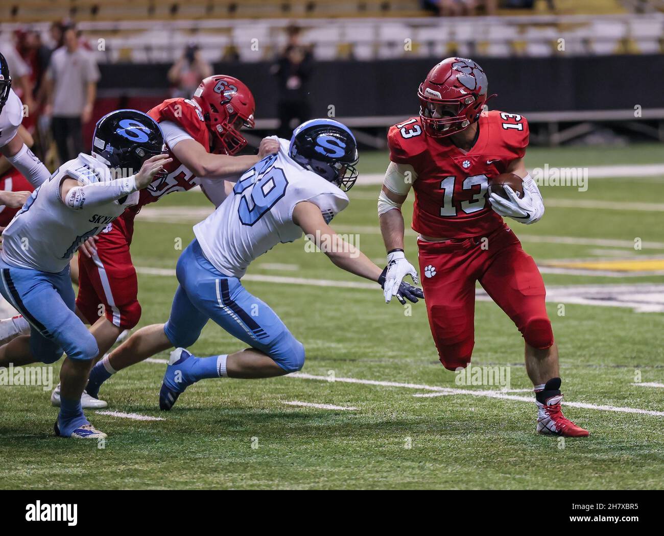 Football action with Skyline vs Sandpoint High School at the Idaho ...