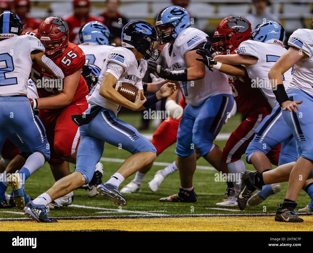 Football action with Skyline vs Sandpoint High School at the Idaho ...