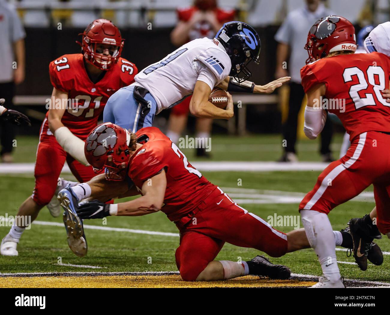 Football action with Skyline vs Sandpoint High School at the Idaho ...