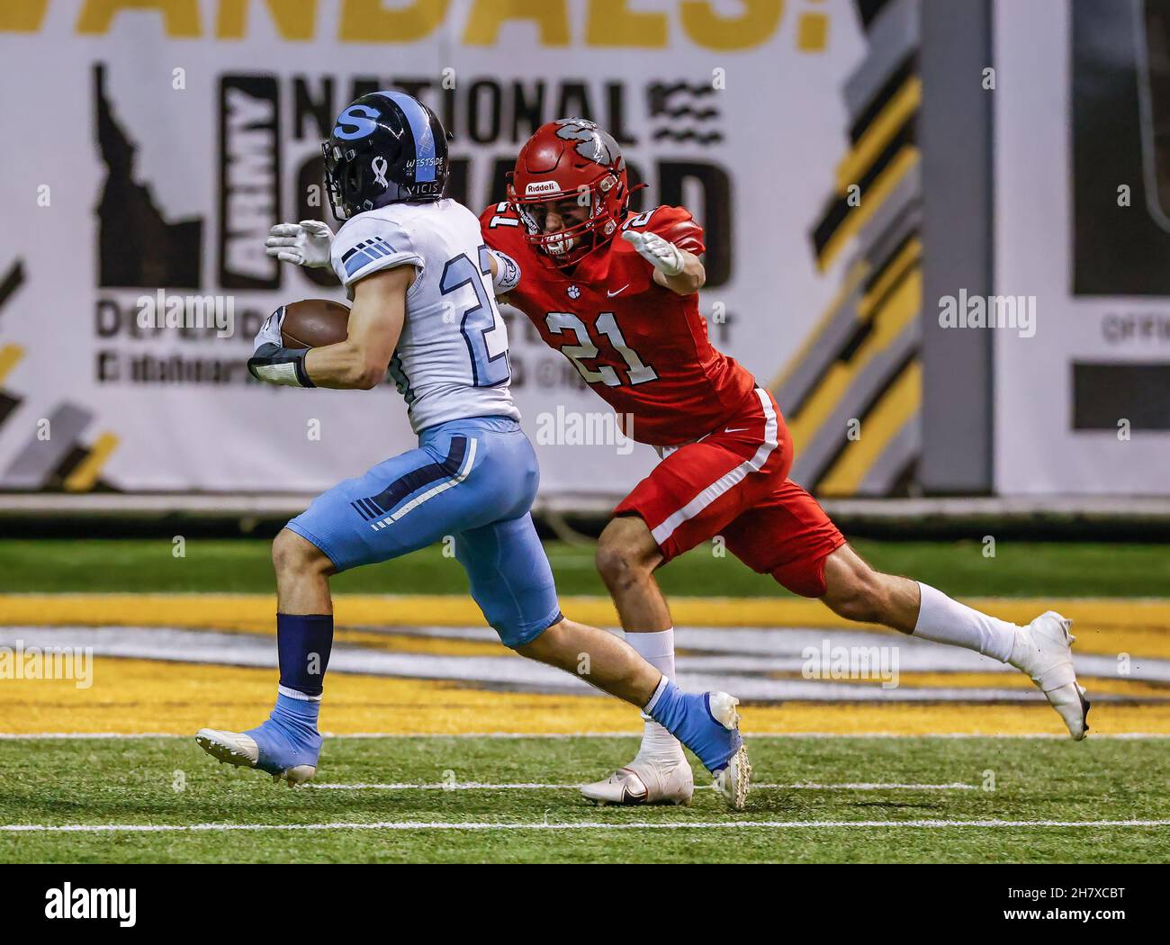 Football action with Skyline vs Sandpoint High School at the Idaho ...