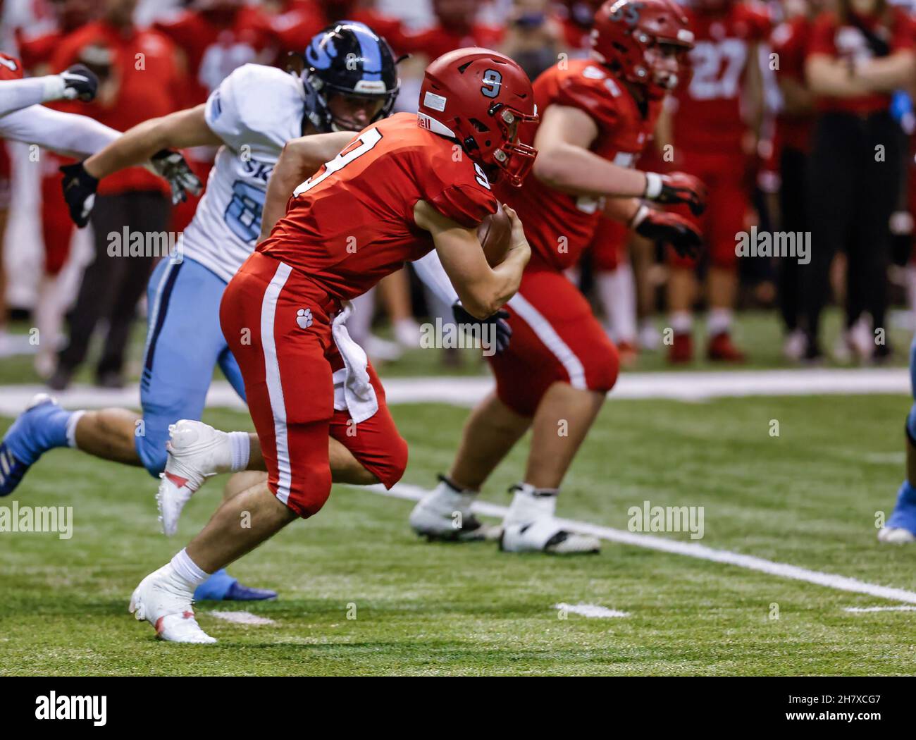 Football action with Skyline vs Sandpoint High School at the Idaho ...