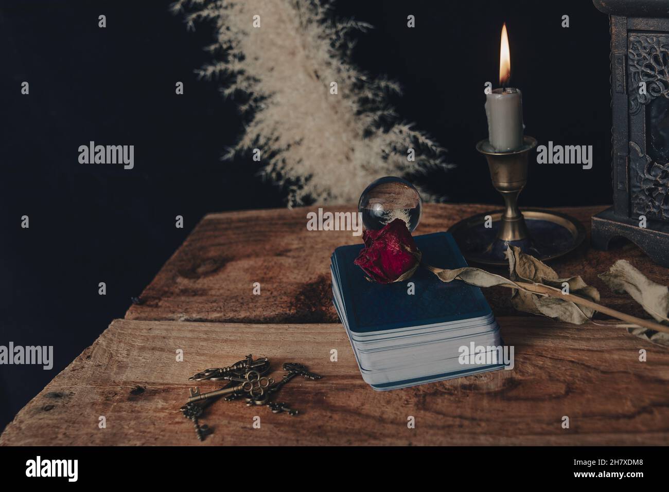 Fortune telling on coffee grounds by candlelight Stock Photo Alamy