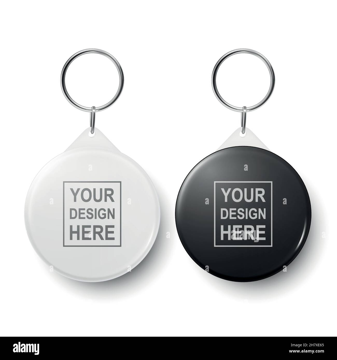 Realistic Metallic Keychain Holders Collection Vector Illustration Silver  Trinket Keyring Keyholder Stock Illustration - Download Image Now - iStock