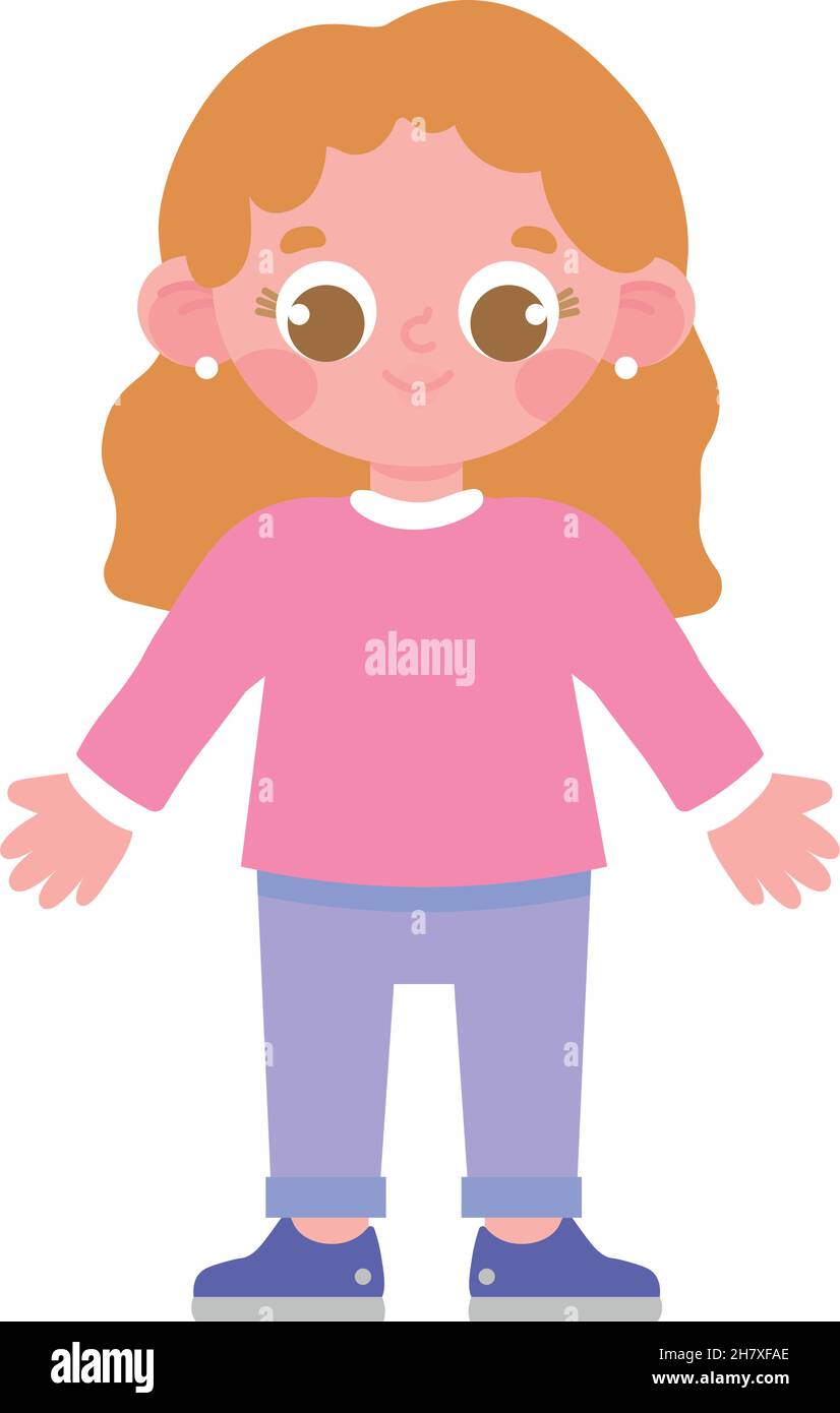little cute girl Stock Vector Image & Art - Alamy