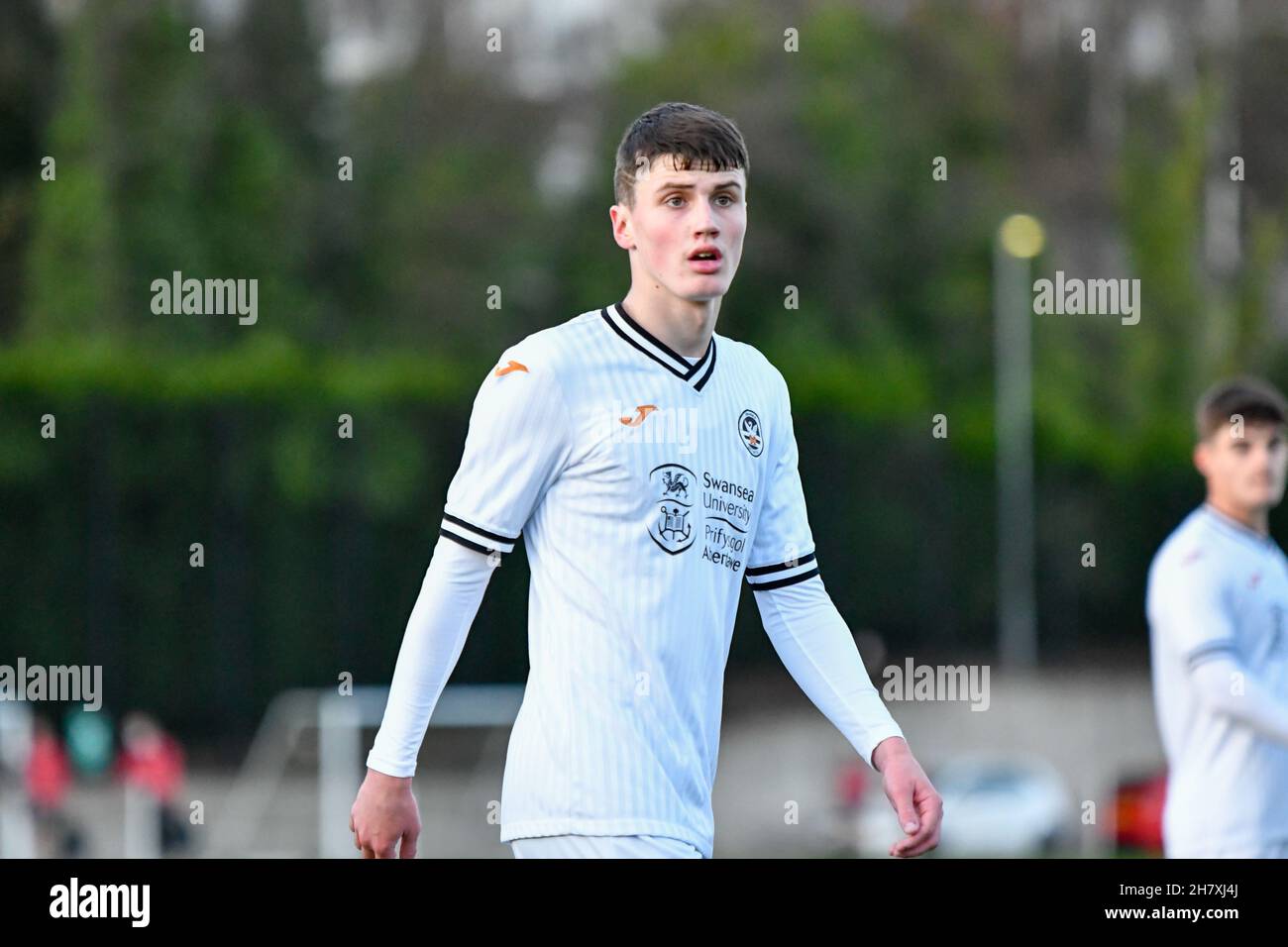 Swansea, UK. 25 November, 2021. Joel Cotterill of Swansea City Under 23s during the Premier League Cup game between Swansea City Under 23s and Wolverhampton Wanderers Under 23s at the Swansea City Academy in Swansea, UK, UK on 25 November 2021. Credit: Duncan Thomas/Majestic Media. Credit: Majestic Media Ltd/Alamy Live News Stock Photo