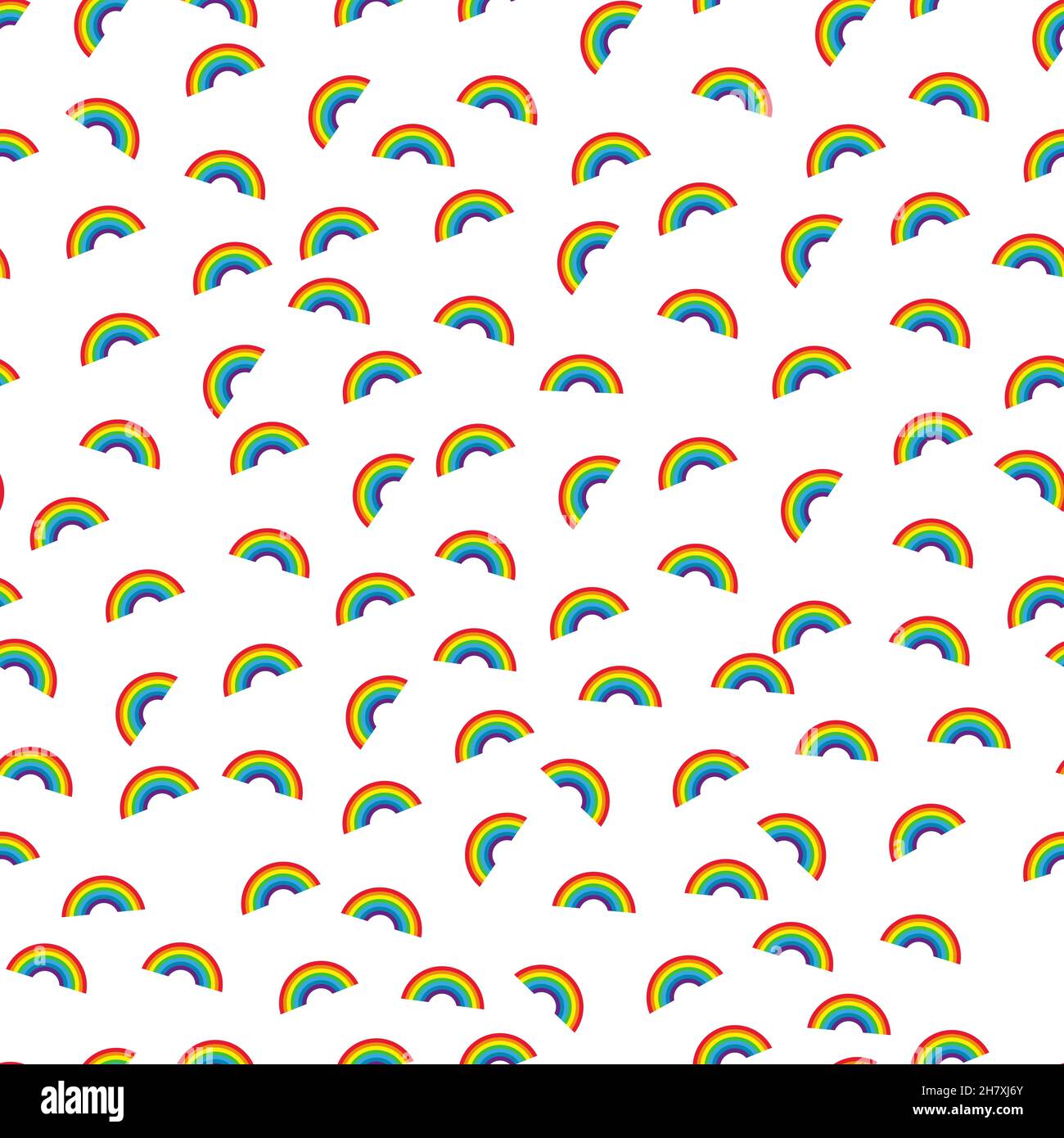 Seamless cute rainbow pattern sky with rainbows and clouds hi-res stock ...