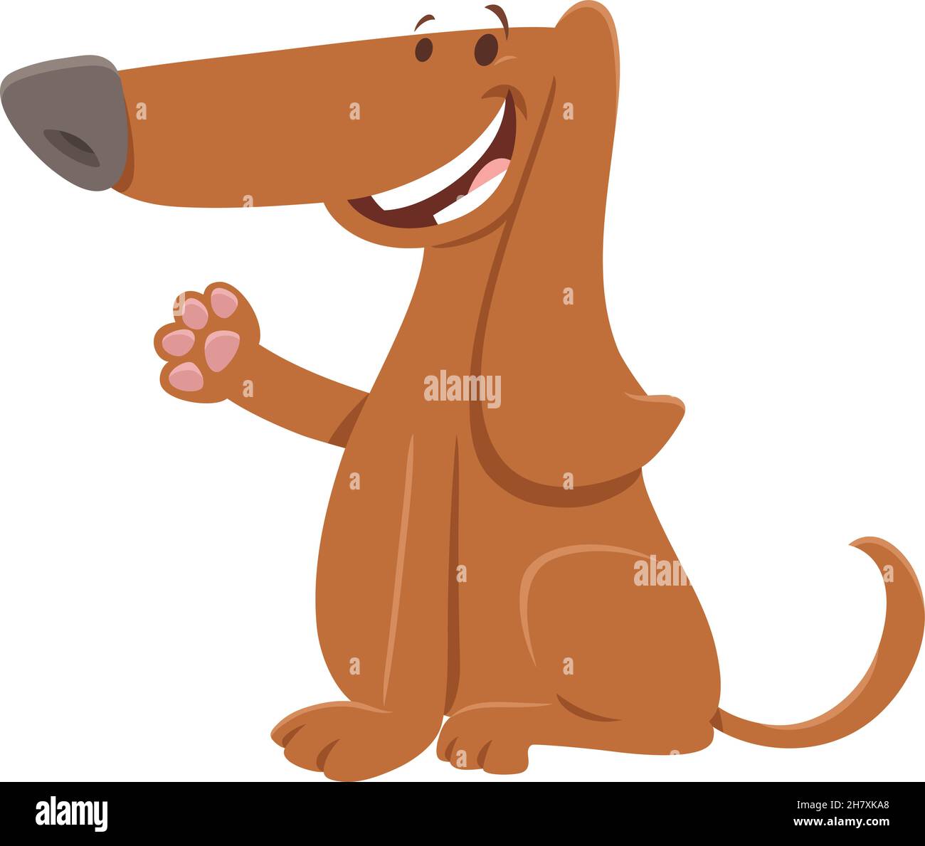 Cartoon illustration of happy brown dog animal character Stock Vector ...