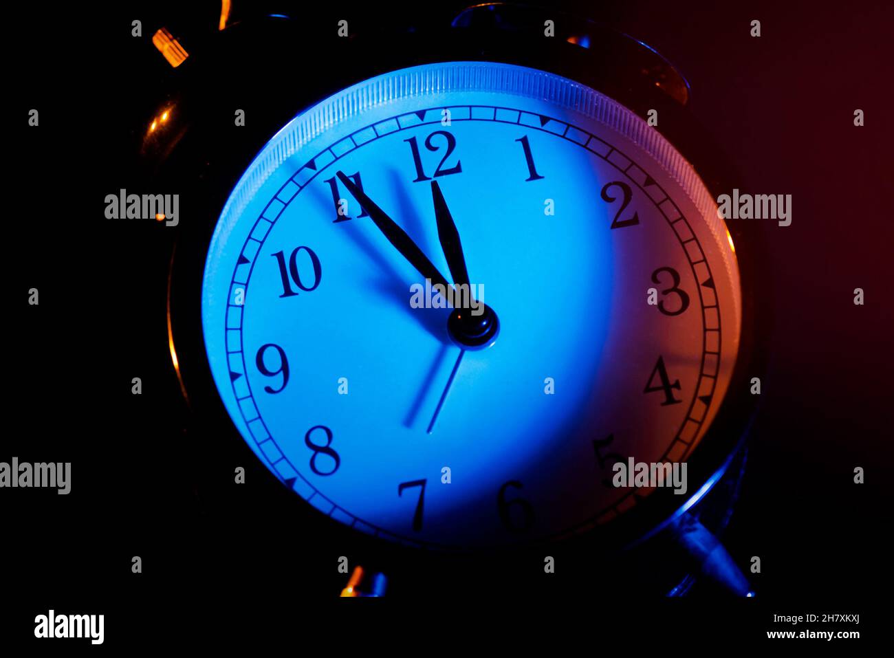 Five minutes to midnight. Changing the clocks, time adjustment