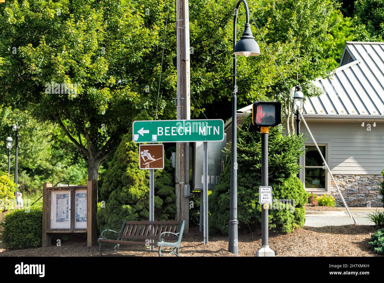Banner Elk, USA June 23, 2021 Downtown Banner Elk road street in
