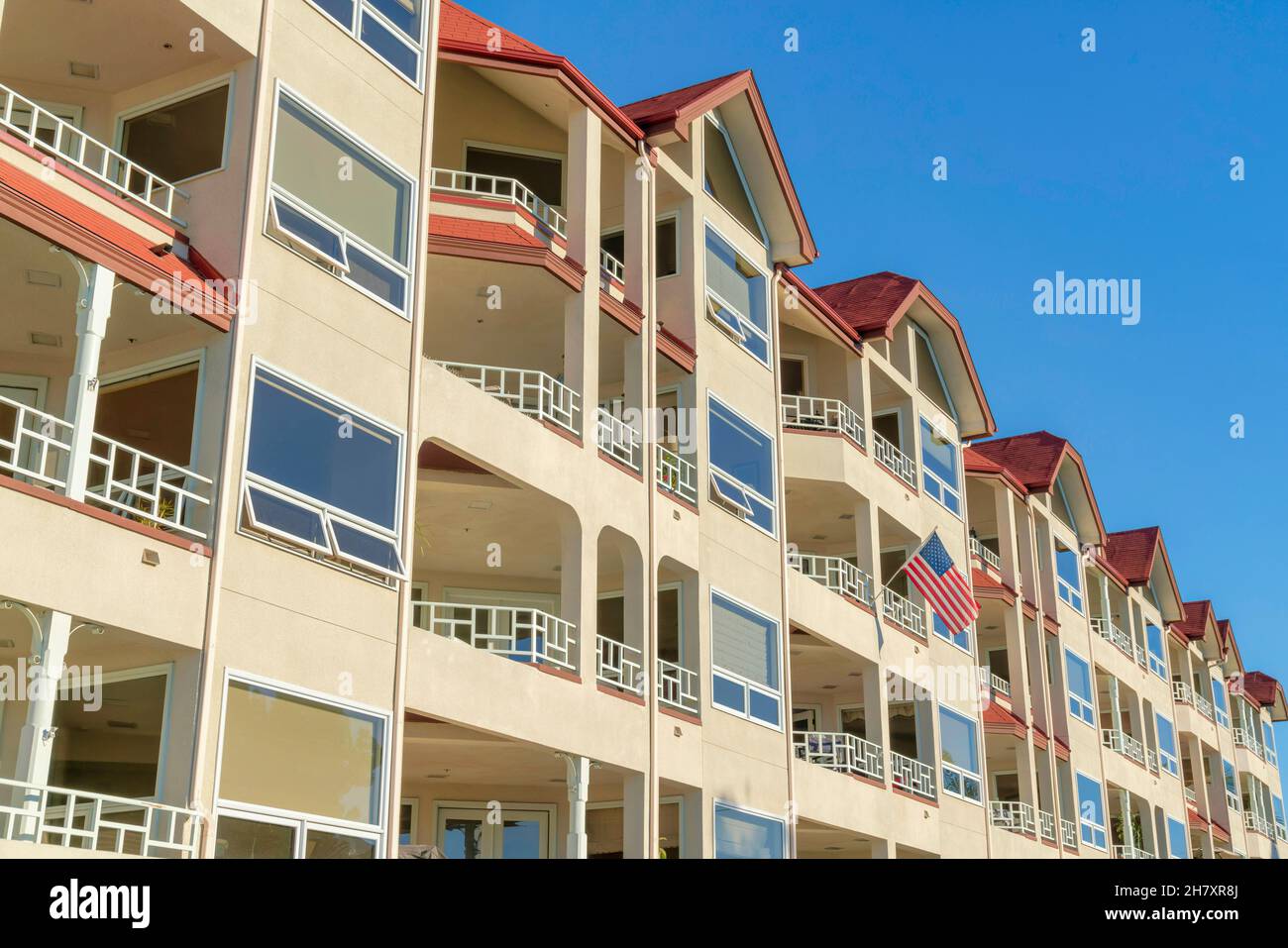 Low angle view of an apartment building at Coronado, San Diego, California Stock Photo