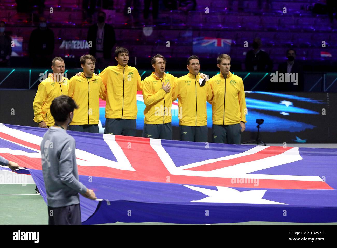 Turin, Italy. 25th Nov, 2021. The team of Australia at the begin of the match during Davis Cup Finals 2021, Tennis Internationals in Turin, Italy, November 25 2021 Credit: Independent Photo Agency/Alamy Live News Stock Photo