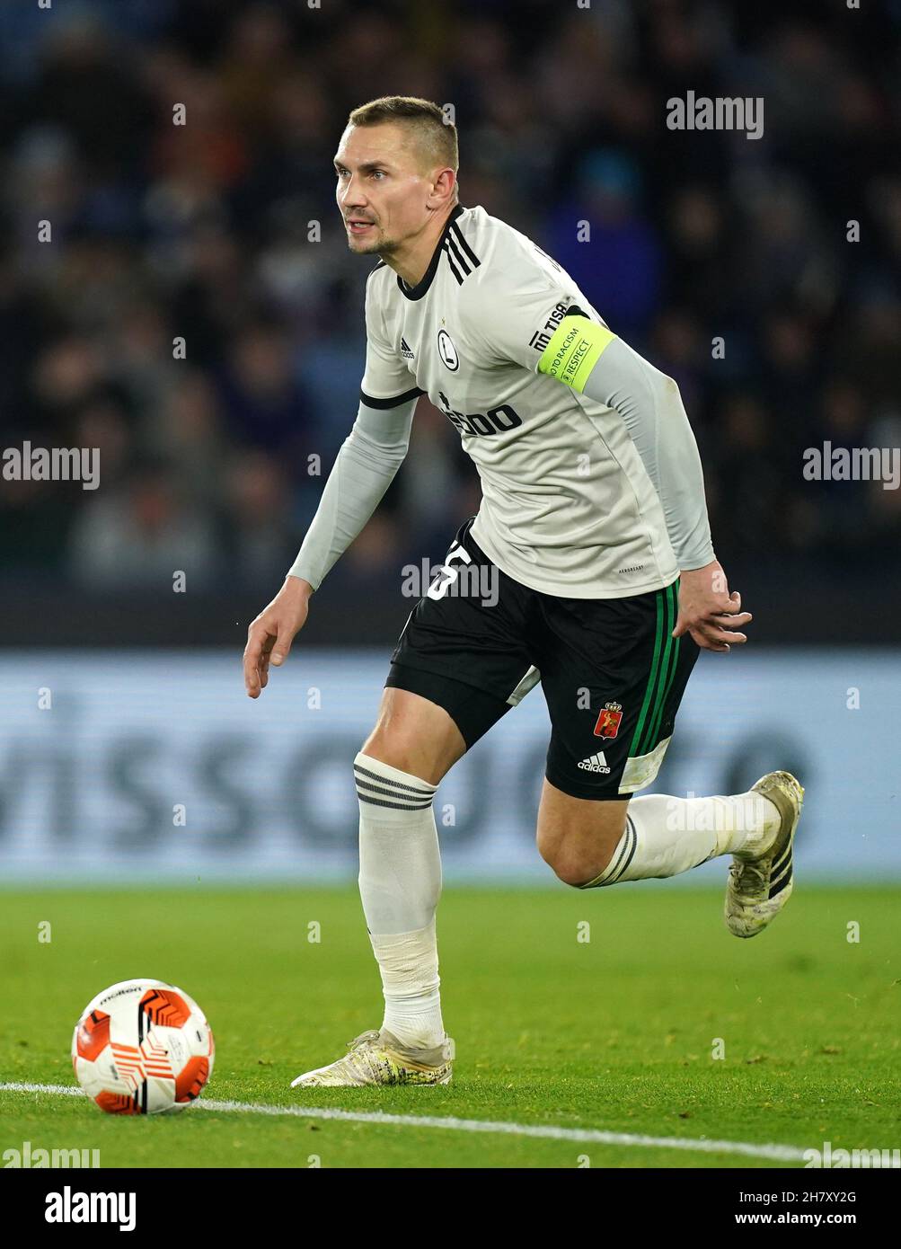 Legia Warsaw's Artur Jedrzejczyk during the UEFA Europa League, Group C match at the King Power Stadium, Leicester. Picture date: Thursday November 25, 2021. Stock Photo