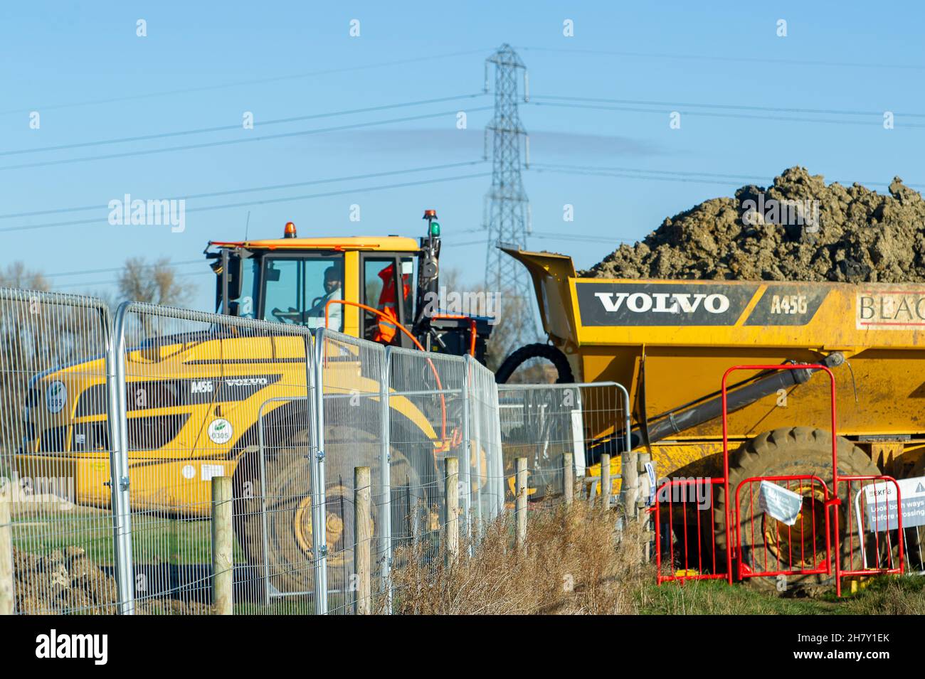 Aylesbury, UK. 25th November, 2021. HS2 construction work gathers pace