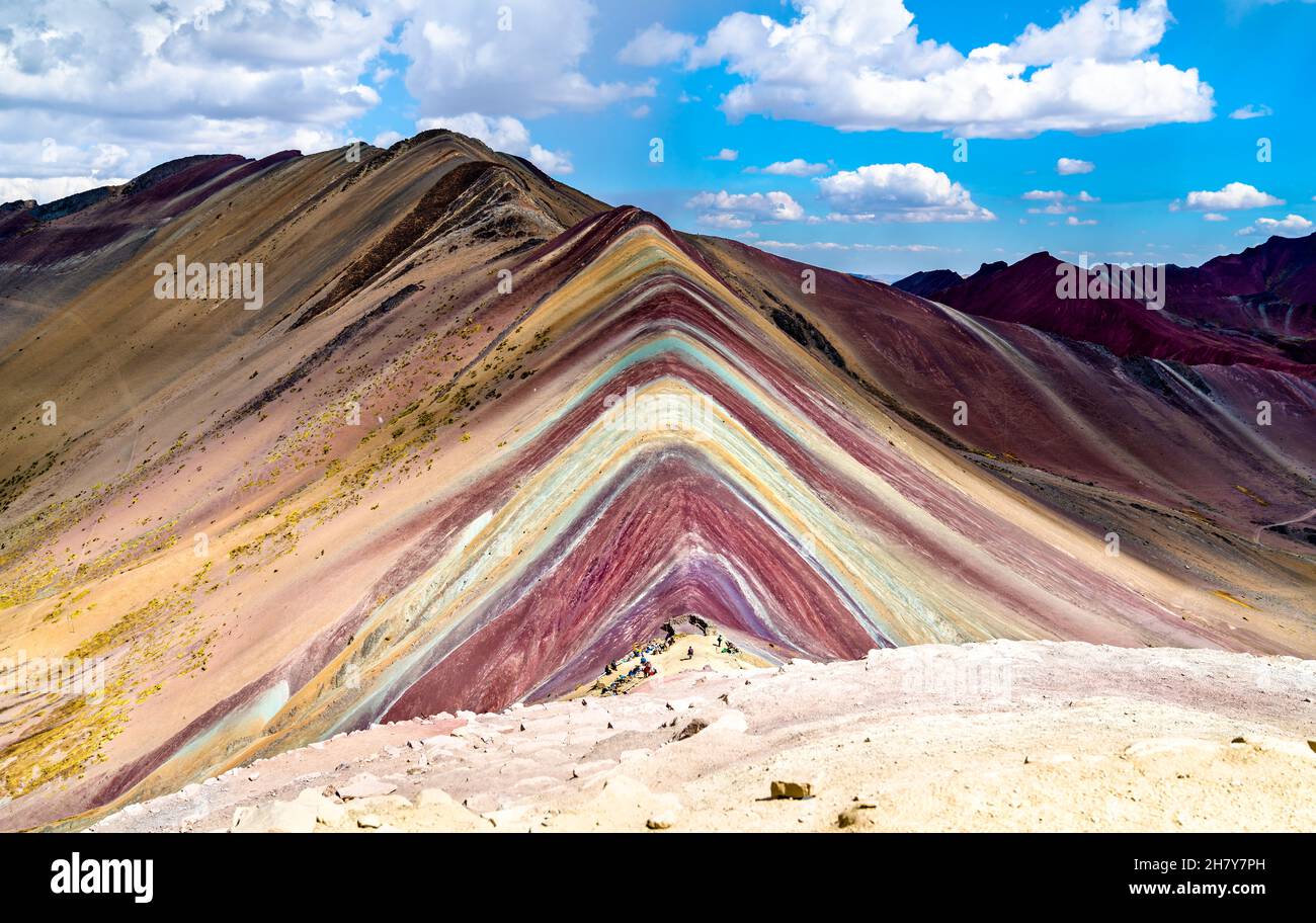 Vinicunca Rainbow Mountain in Peru Stock Photo