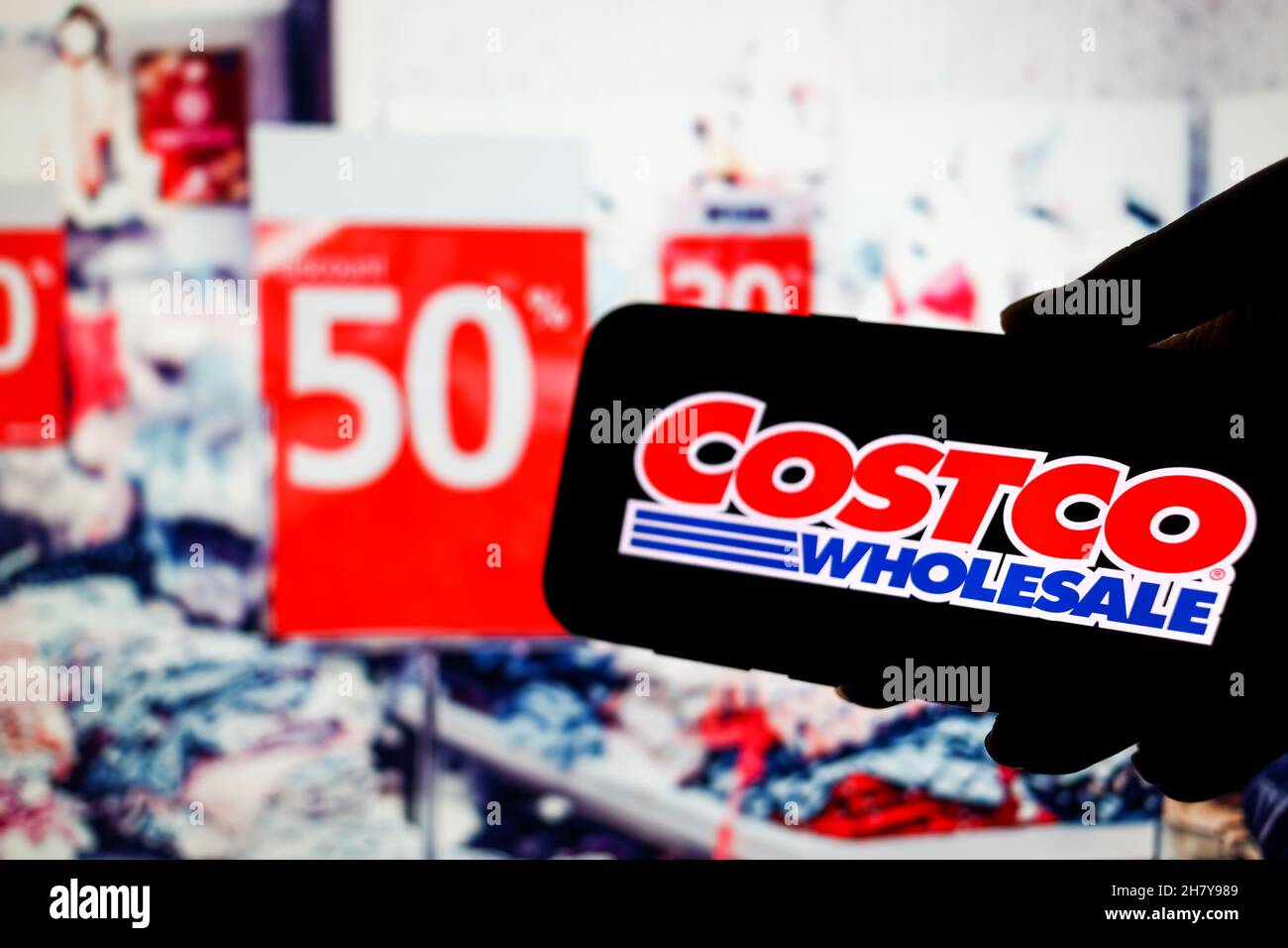 Costco logo seen displayed on a smartphone Stock Photo Alamy