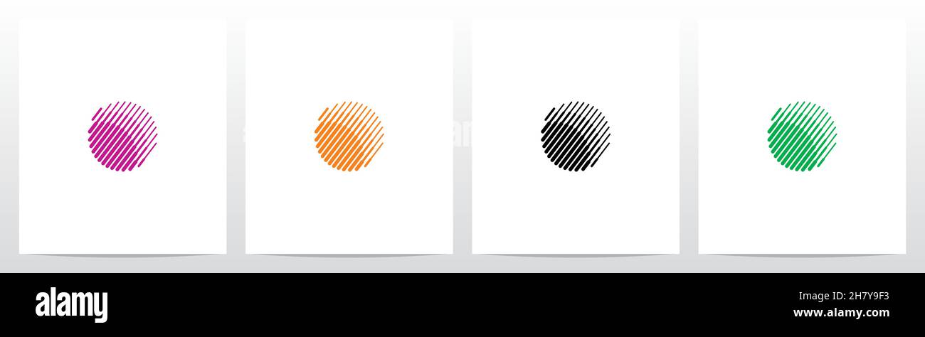 Bold And Thin Diagonal Outlines Letter Logo Design O Stock Vector