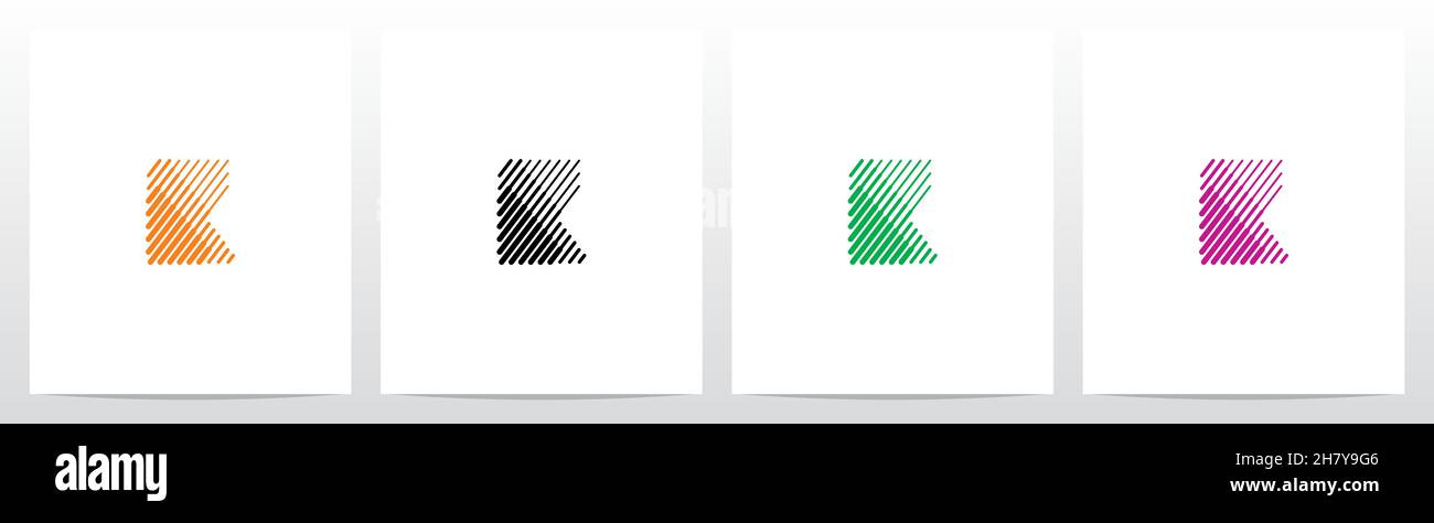 Bold And Thin Diagonal Outlines Letter Logo Design R Stock Vector