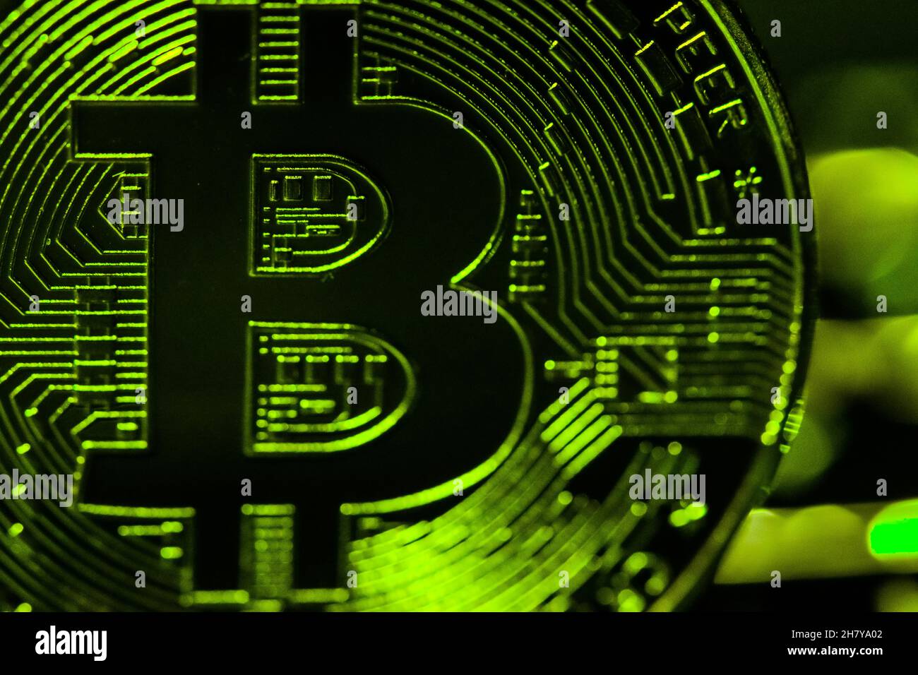 visual representation of Bitcoin cryptocurrency as a gold coin Stock ...