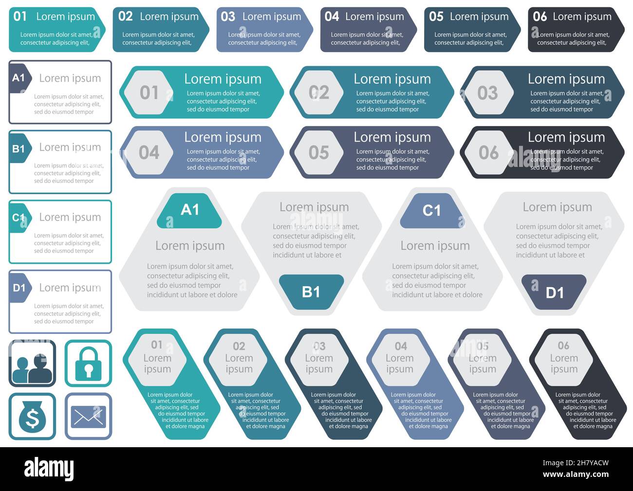 Set Of Business Info-graphics, Tags, And Icons Isolated On A White ...