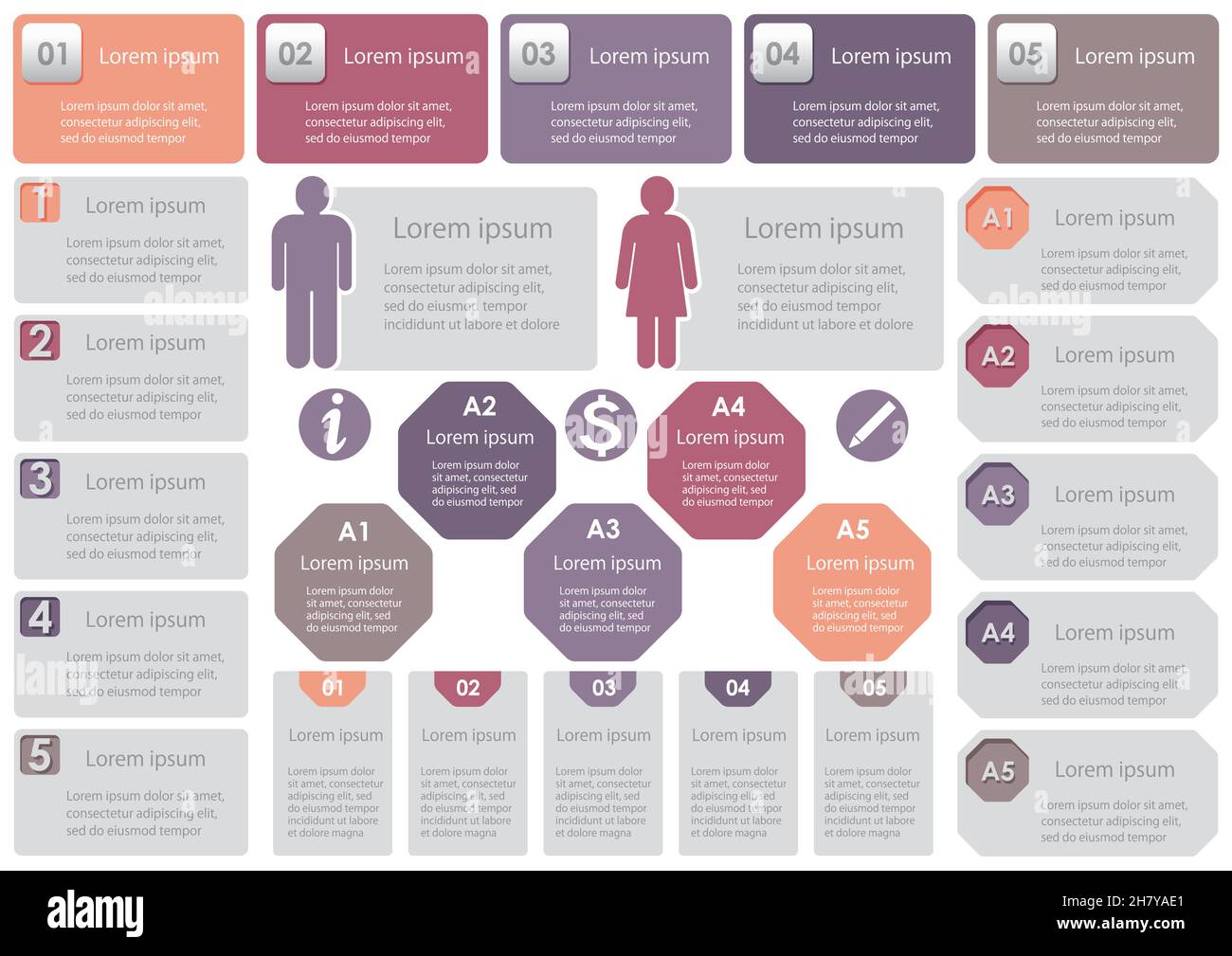 Set Of Business Info-graphics, Tags, And Icons Isolated On A White ...