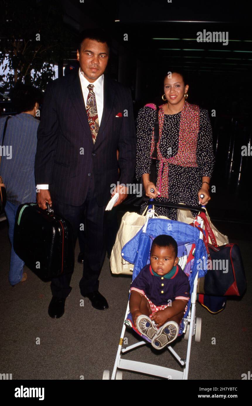 Muhammad Ali and Lonnie Ali with son Asaad Amin Circa 1986. Credit