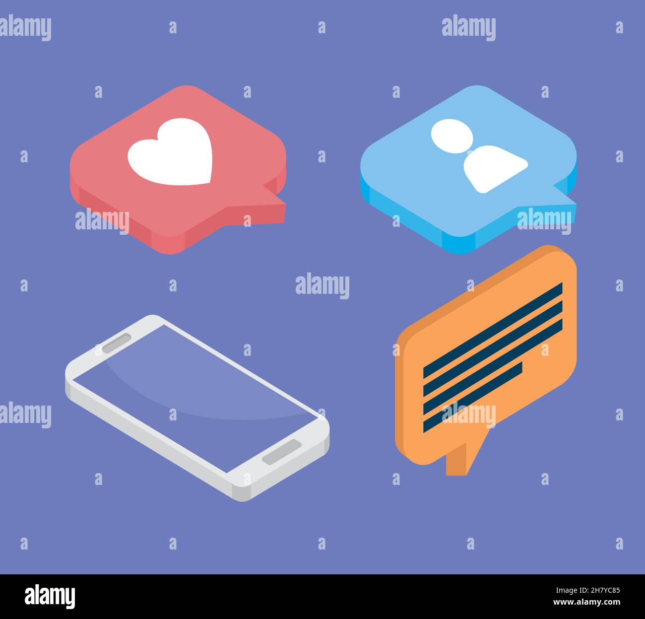 social media isometric icons Stock Vector Image & Art - Alamy