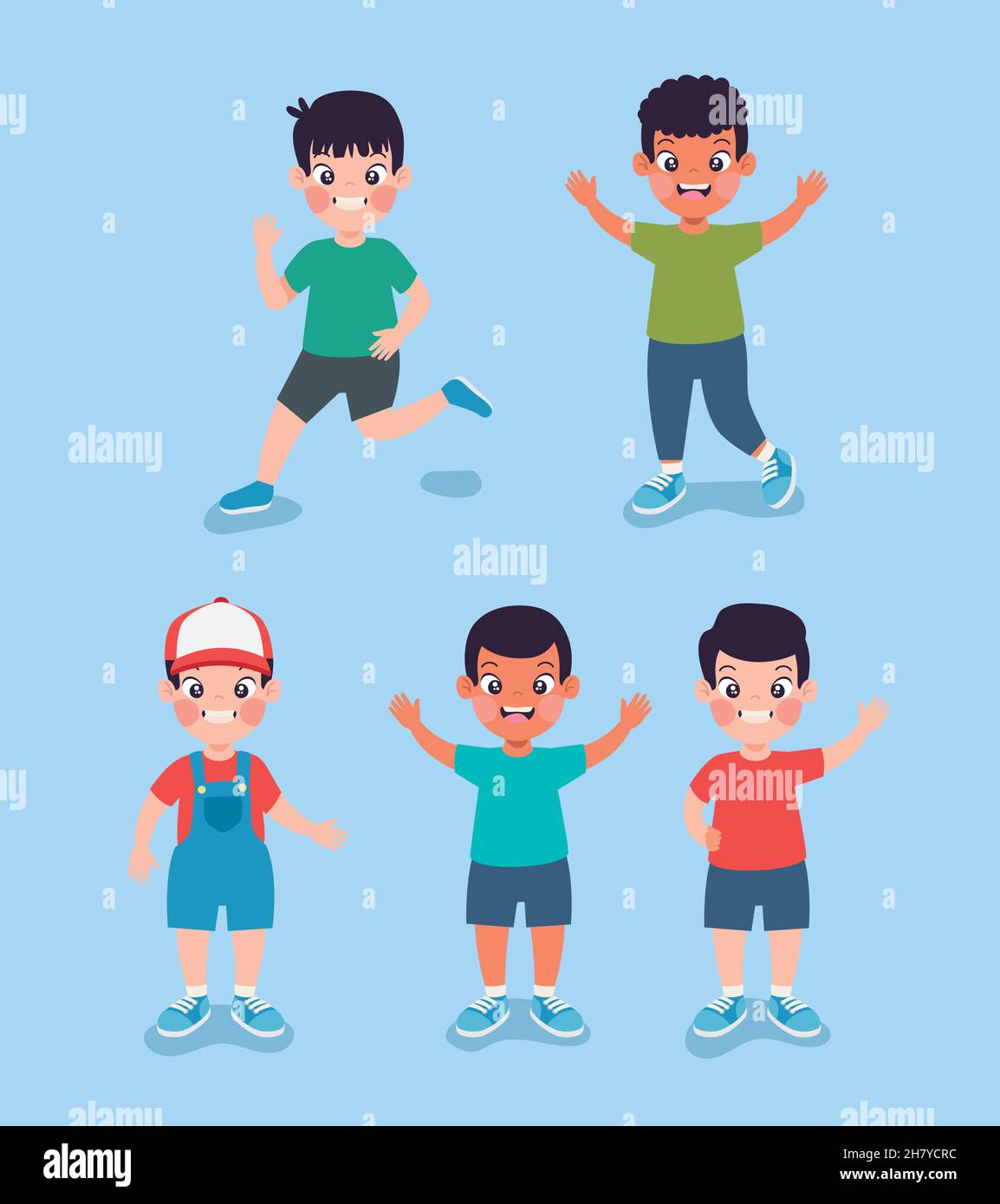 cute group kids Stock Vector Image & Art - Alamy