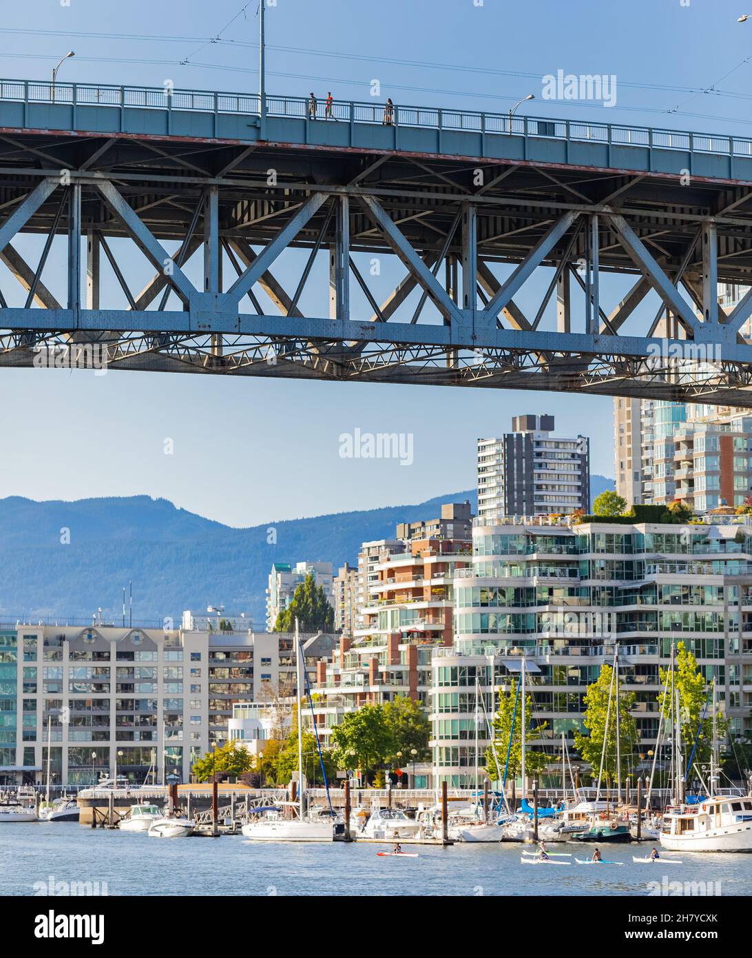 Granville Bridge and Downtown Vancouver, British Columbia Stock Photo