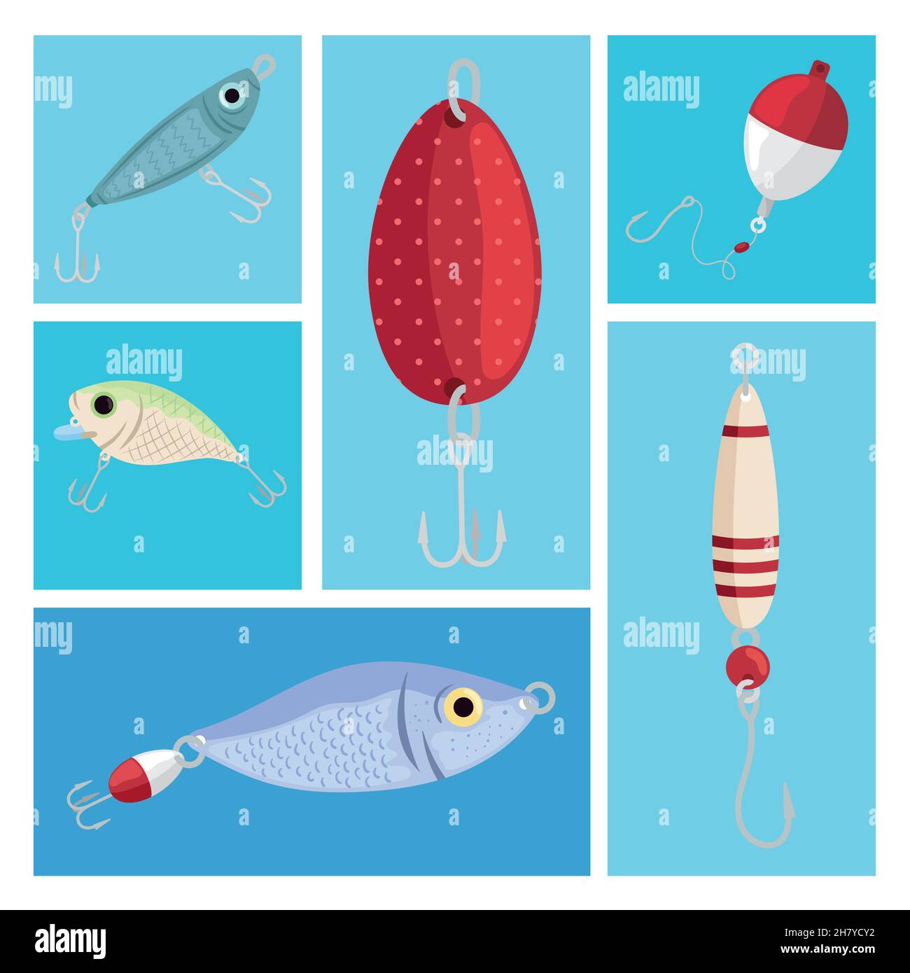Collection of fishing lures Stock Vector Images - Alamy