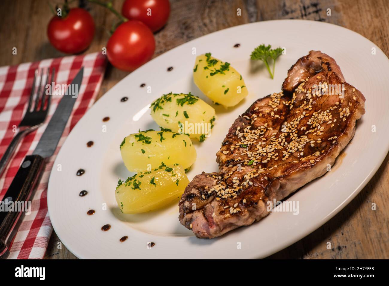 Recipe for grilled pork chop, maple syrup and fresh cilantro marinade